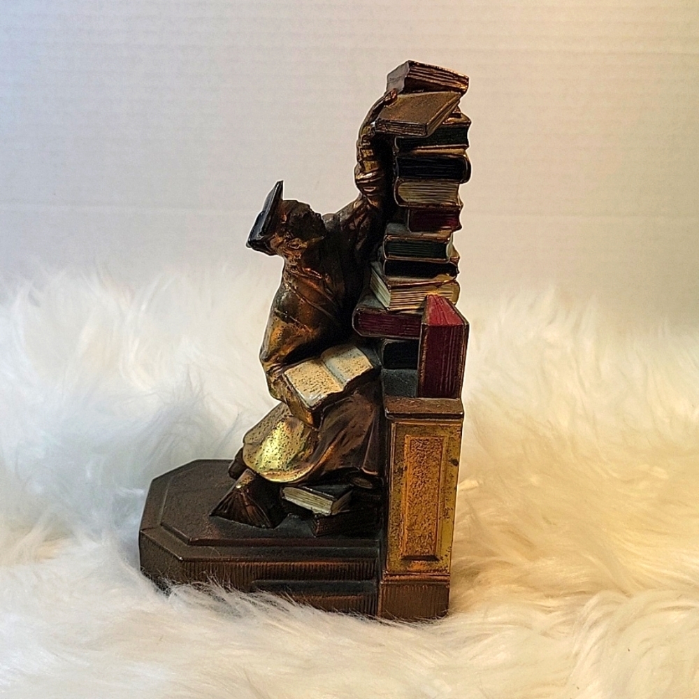 1960's VINTAGE Bronze Graduate‎ Stacking Books Bookend